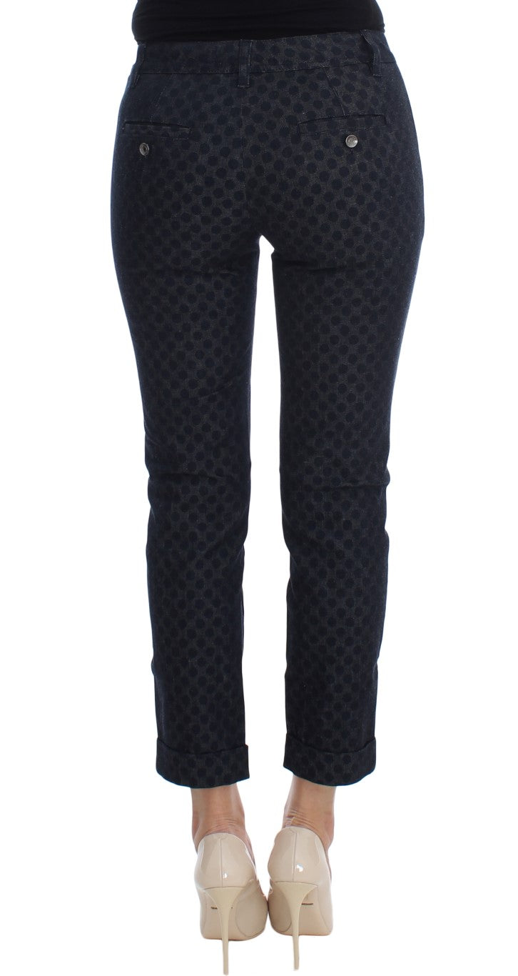 Gestippelde Slim Capri Jeans