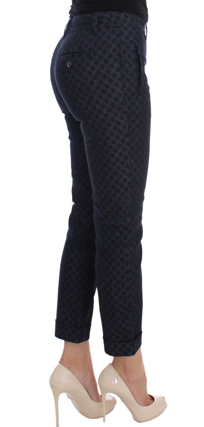 Gestippelde Slim Capri Jeans