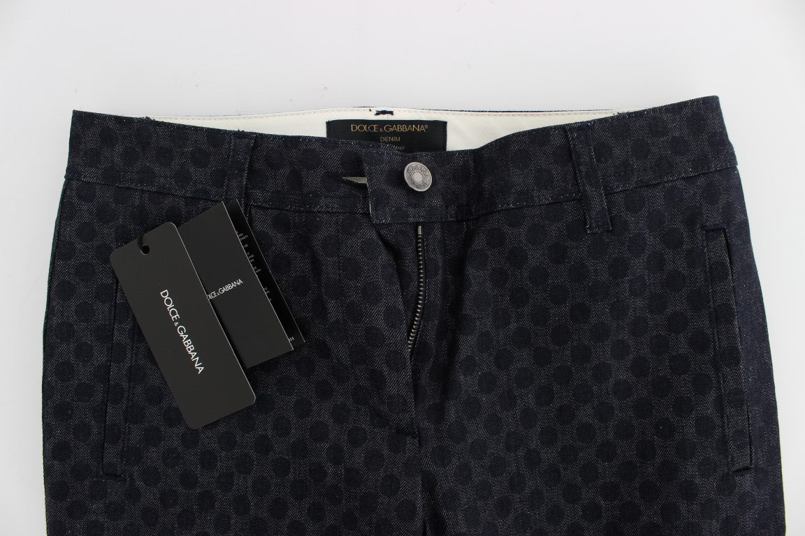 Gestippelde Slim Capri Jeans