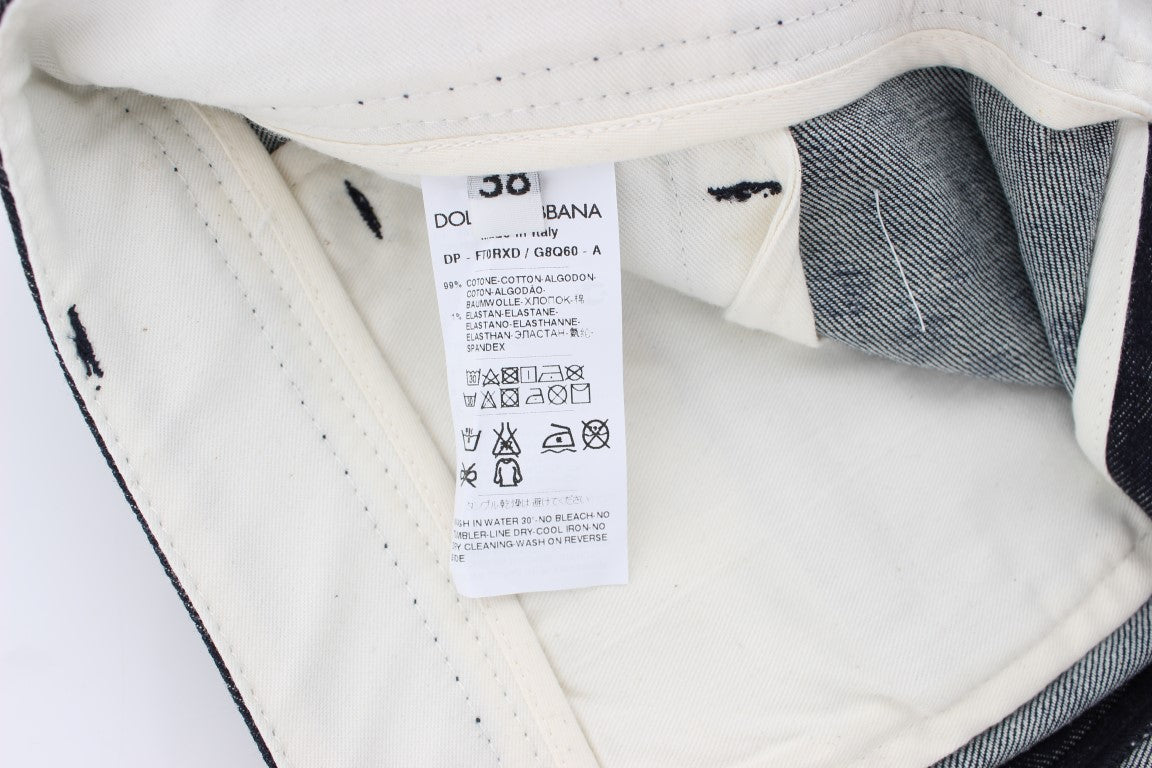 Gestippelde Slim Capri Jeans