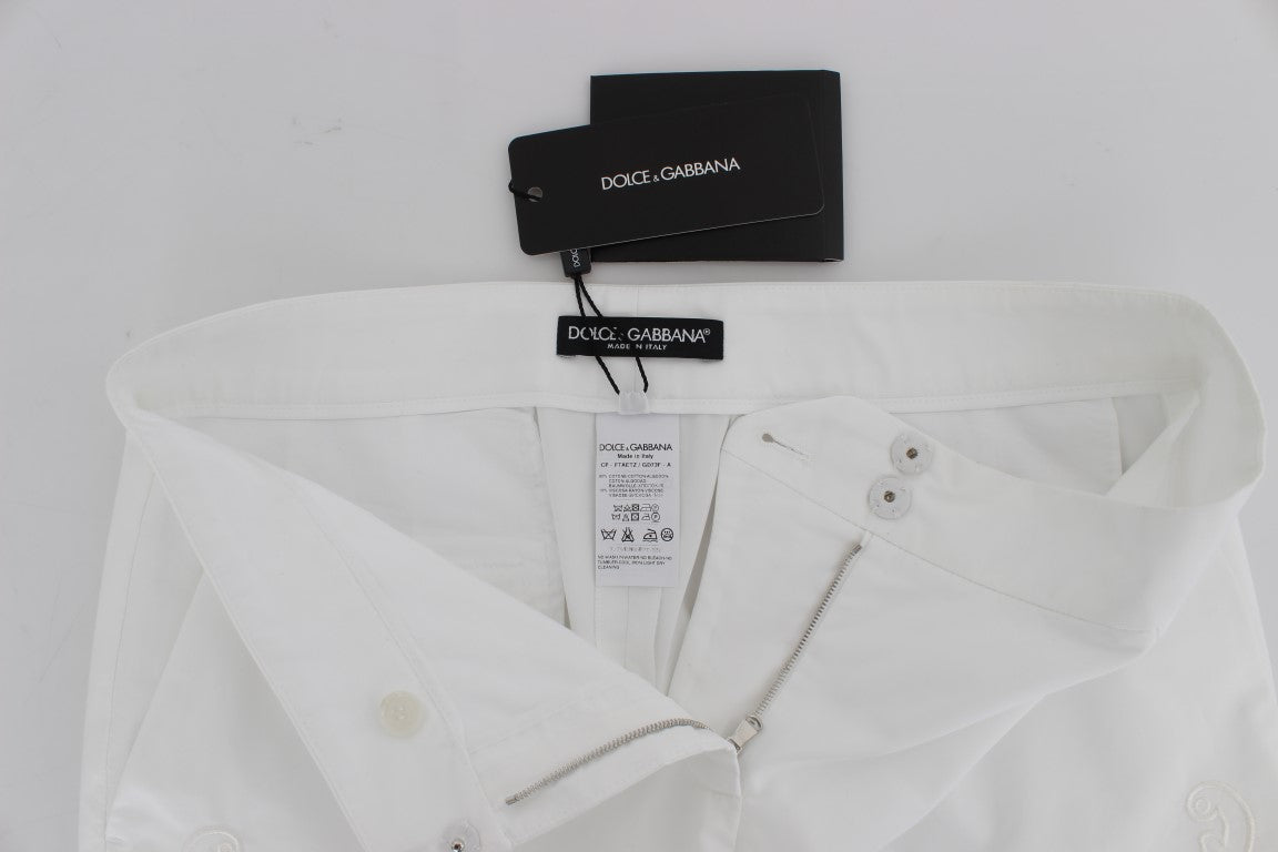 Witte bloemenjurk met uitgesneden Siciliaanse broek