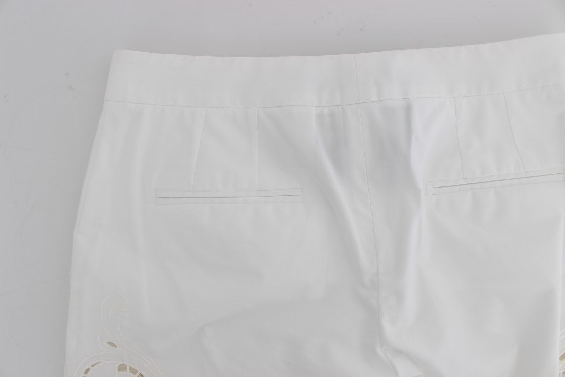 Witte bloemenjurk met uitgesneden Siciliaanse broek