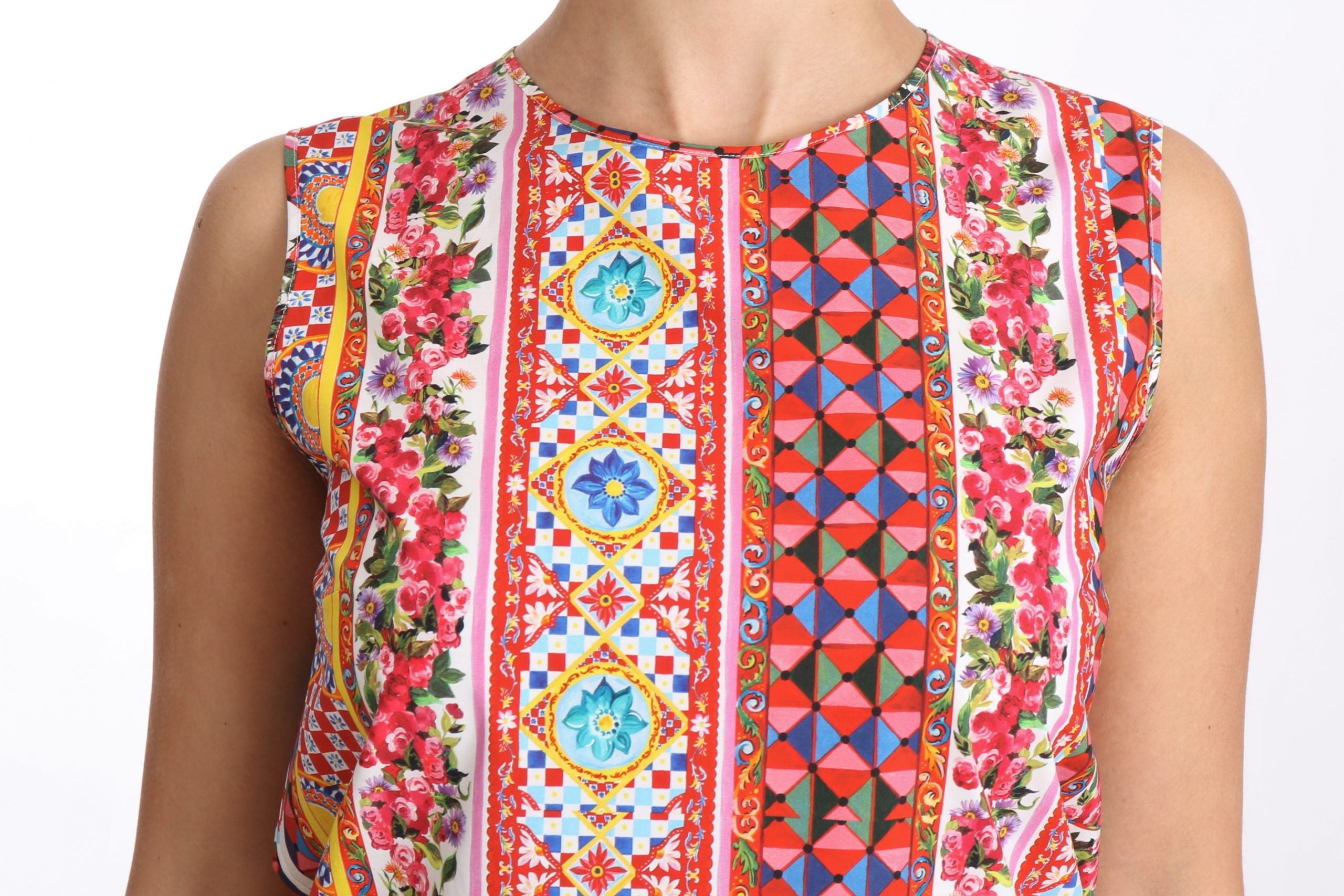 Carretto Print Tanktop van puur katoen met bloemenprint