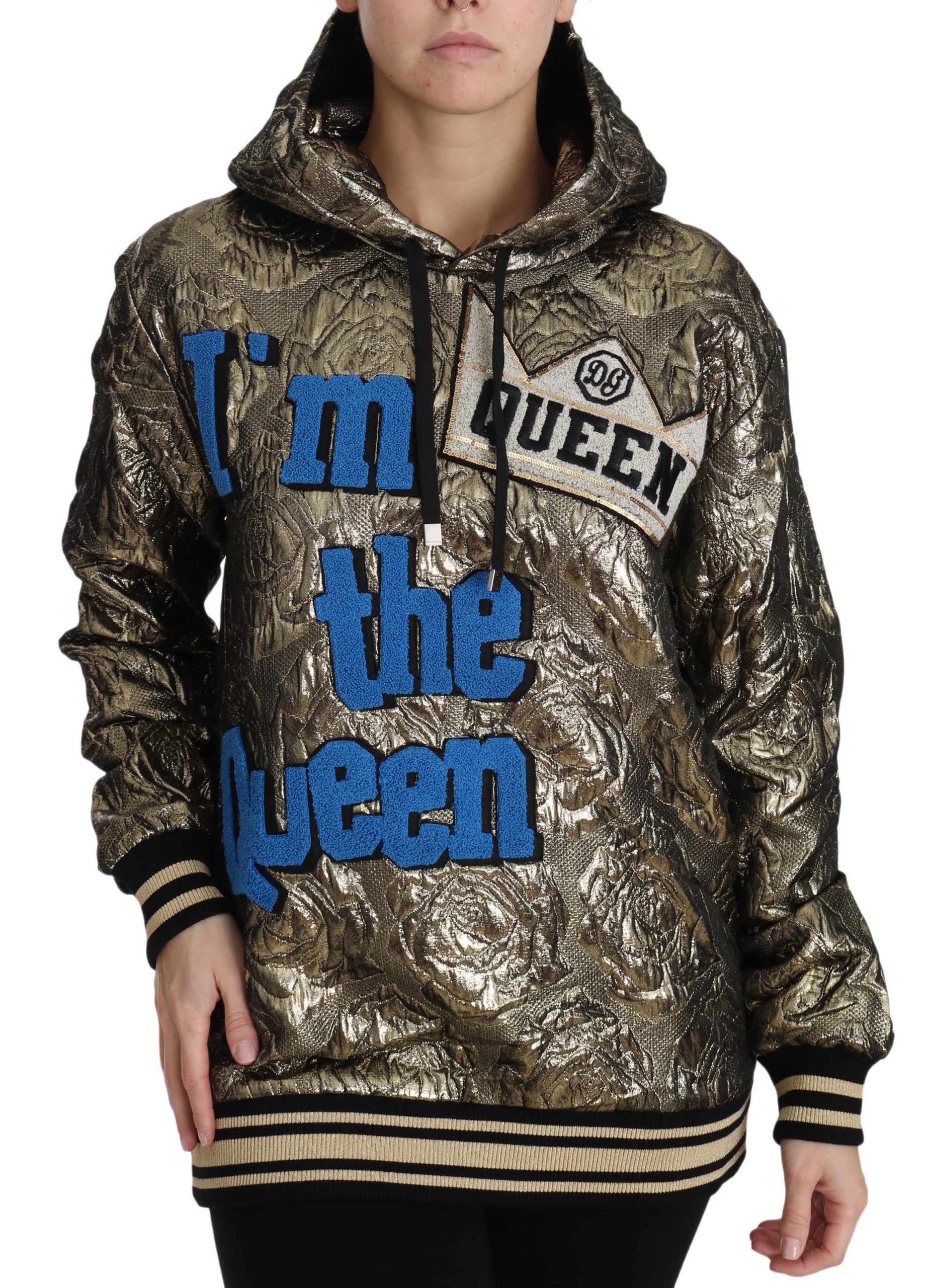 Ik ben de koningin Jaquard gouden sweatshirt hoodie