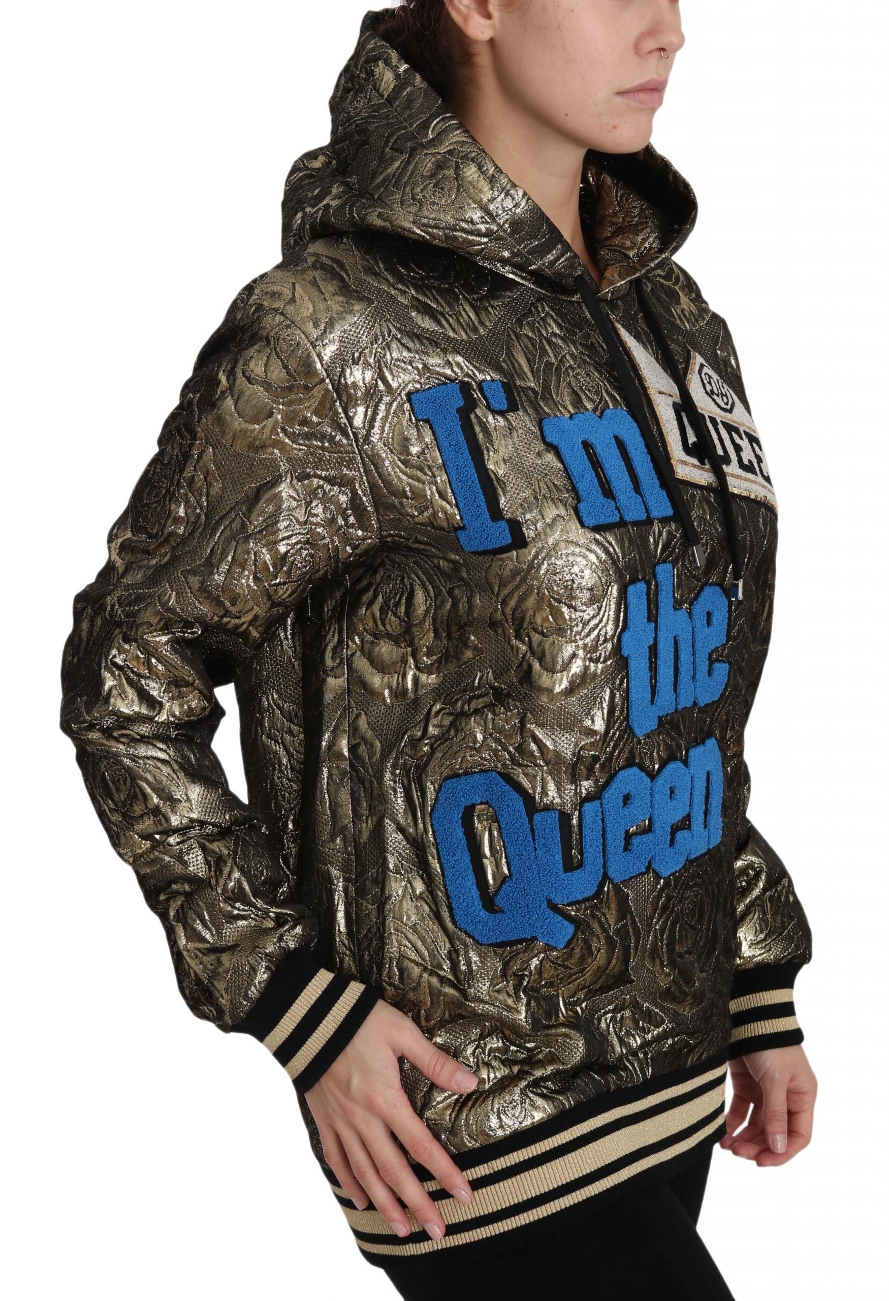 Ik ben de koningin Jaquard gouden sweatshirt hoodie