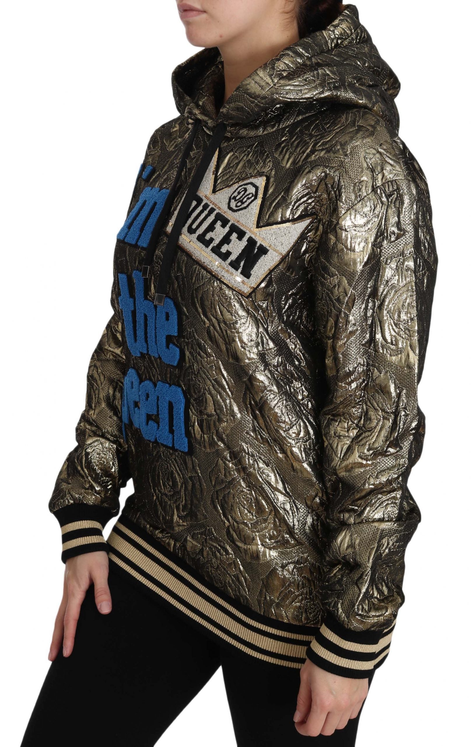 Ik ben de koningin Jaquard gouden sweatshirt hoodie