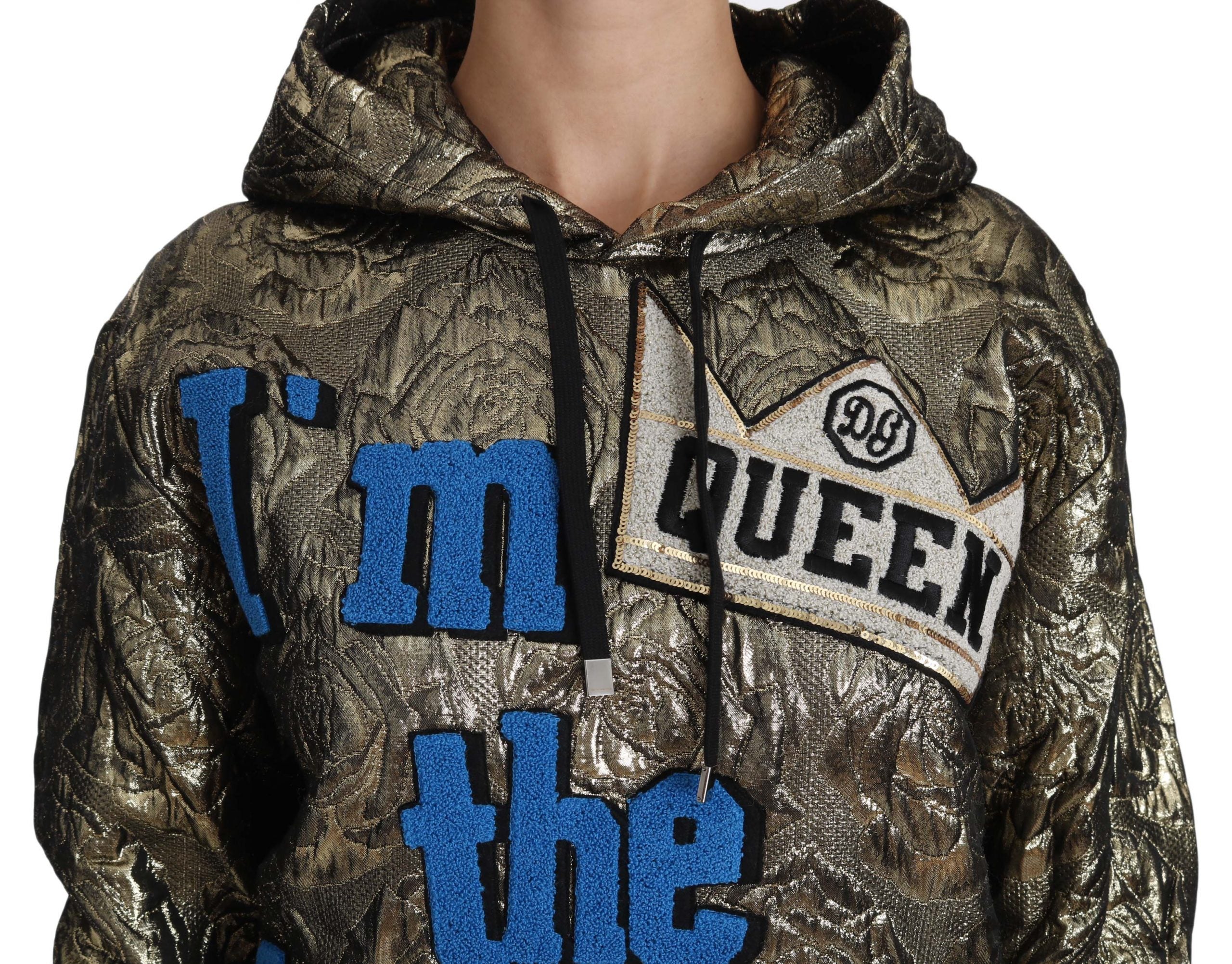 Ik ben de koningin Jaquard gouden sweatshirt hoodie