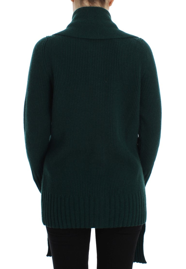 Groen gebreid kasjmier vest