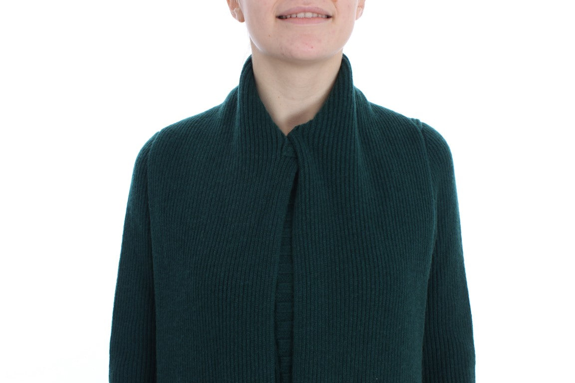 Groen gebreid kasjmier vest