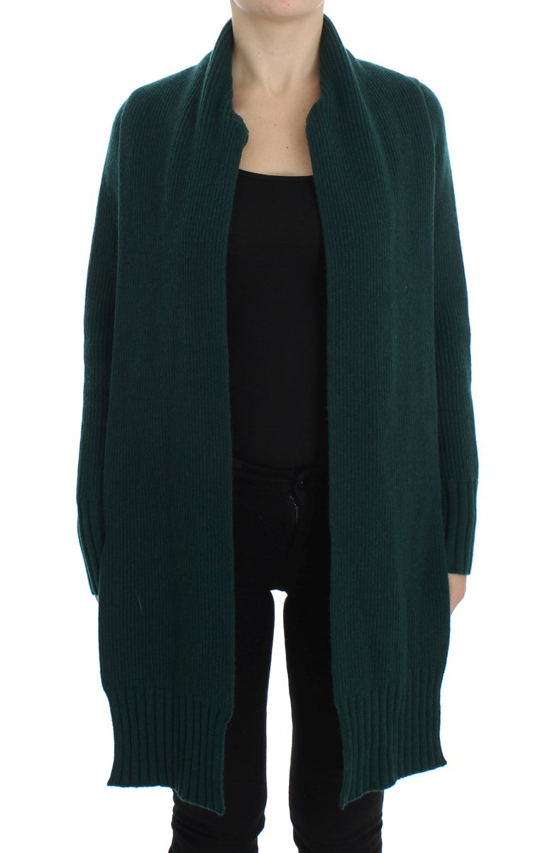 Groen gebreid kasjmier vest