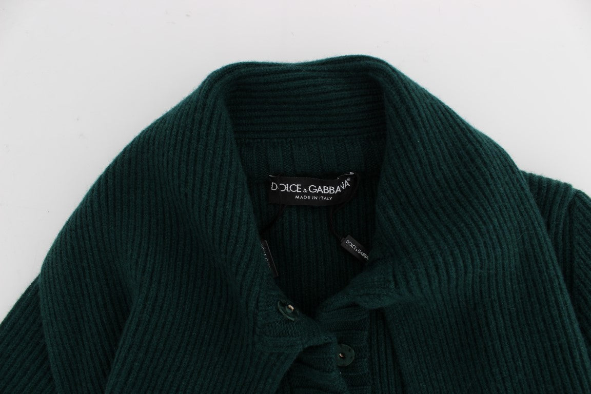 Groen gebreid kasjmier vest