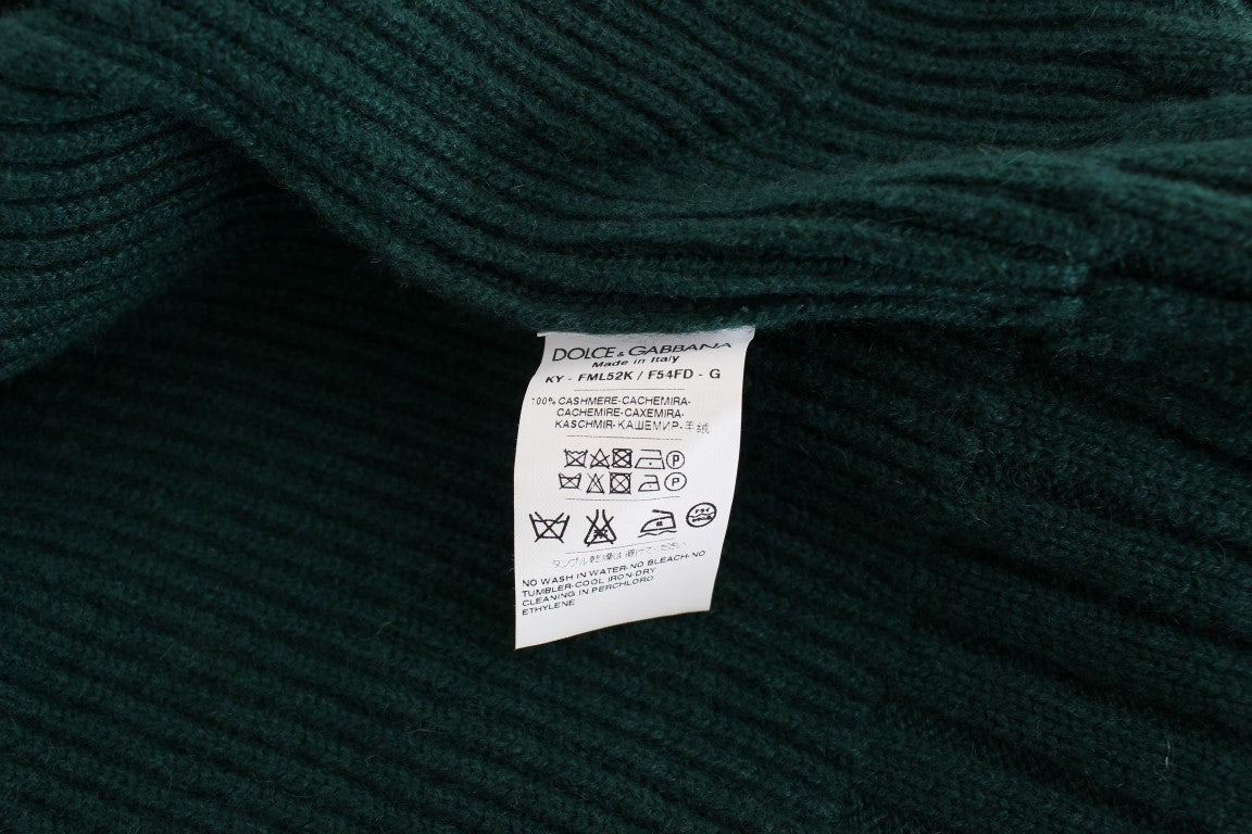 Groen gebreid kasjmier vest