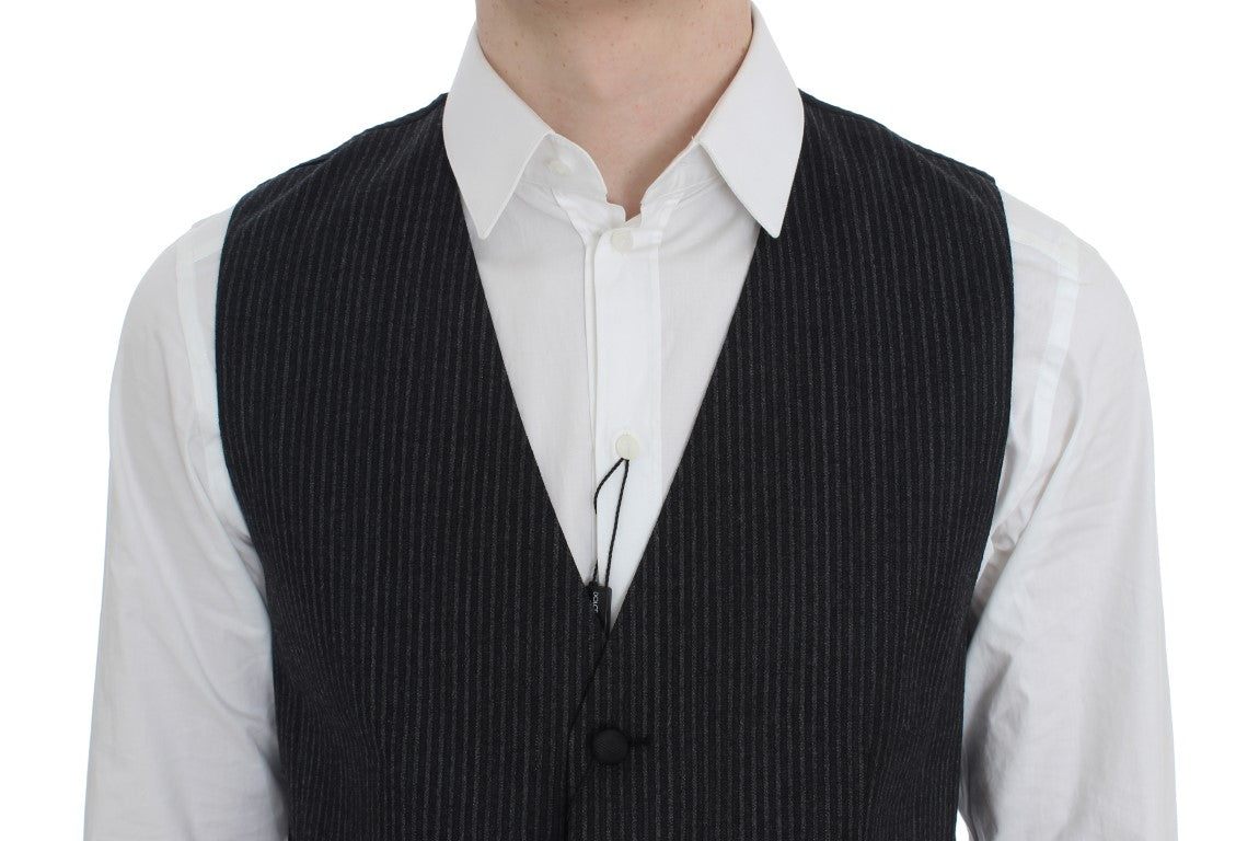 Grijs gestreept formeel vest