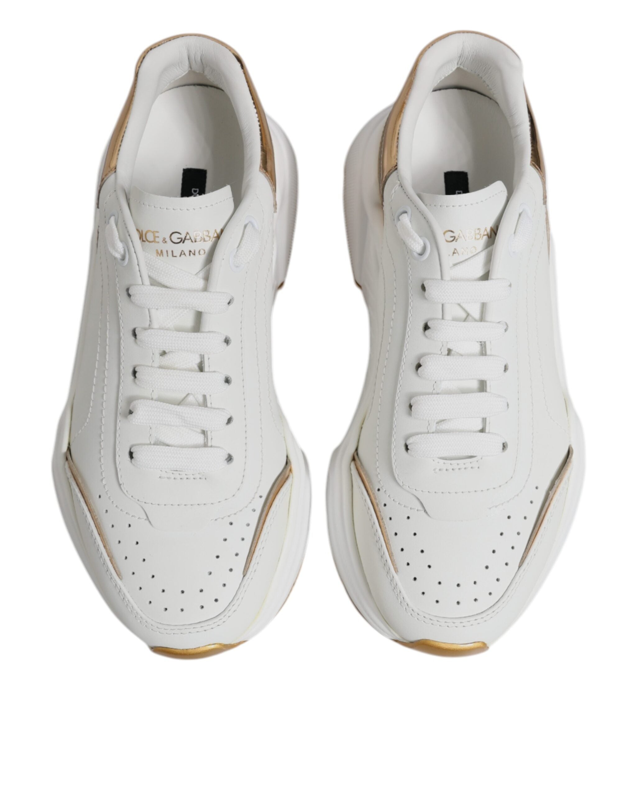 Witte gouden Daymaster lage sneakers