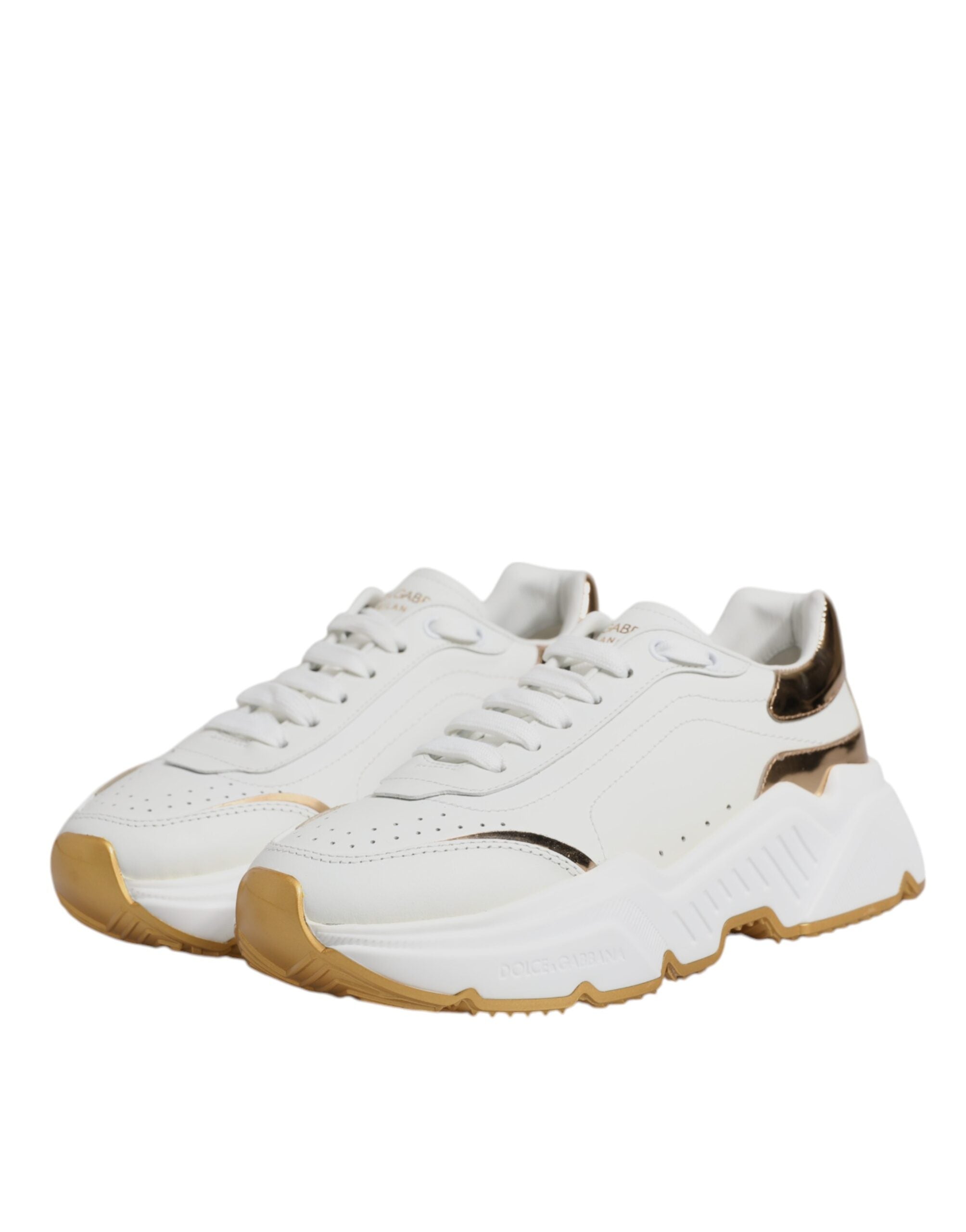 Witte gouden Daymaster lage sneakers