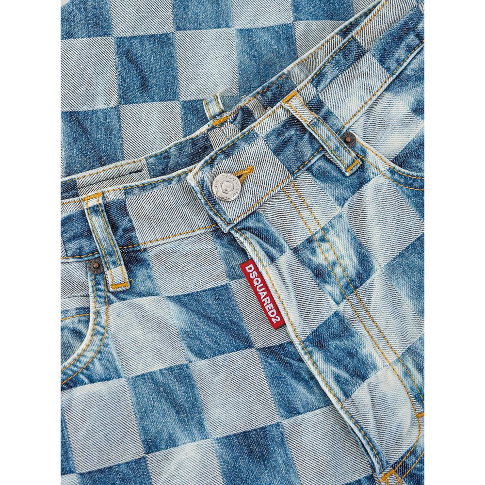 Blauwe katoenen relaxed fit jeans