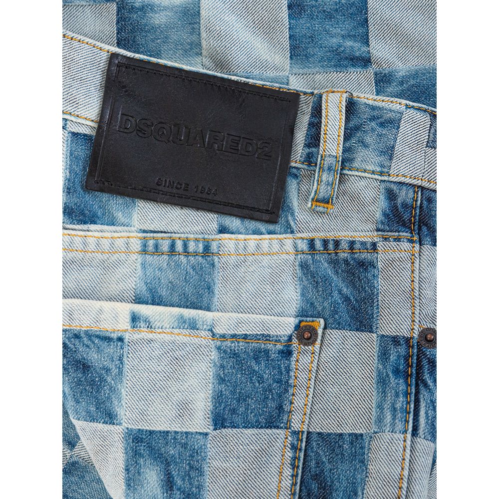 Blauwe katoenen relaxed fit jeans
