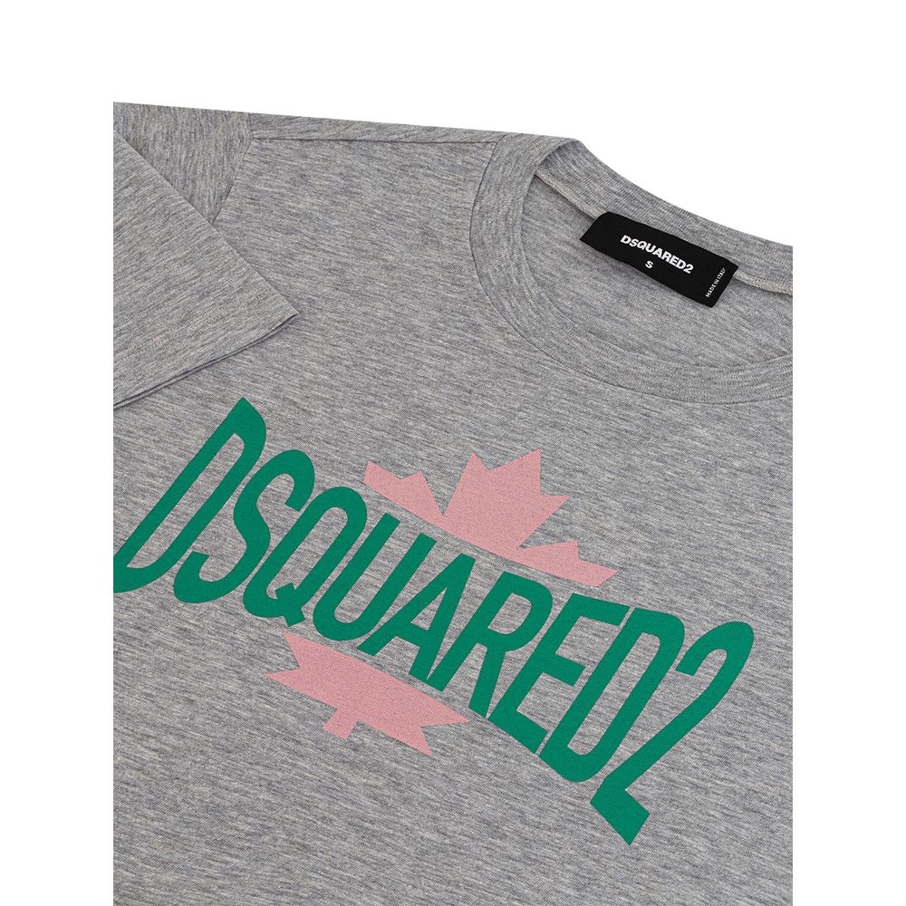 Chique grijze katoenen T-shirt voor de moderne vrouw