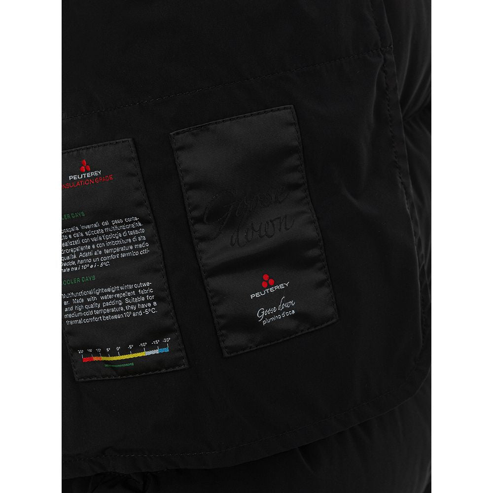 Elegante zwarte polyamide jas voor dames