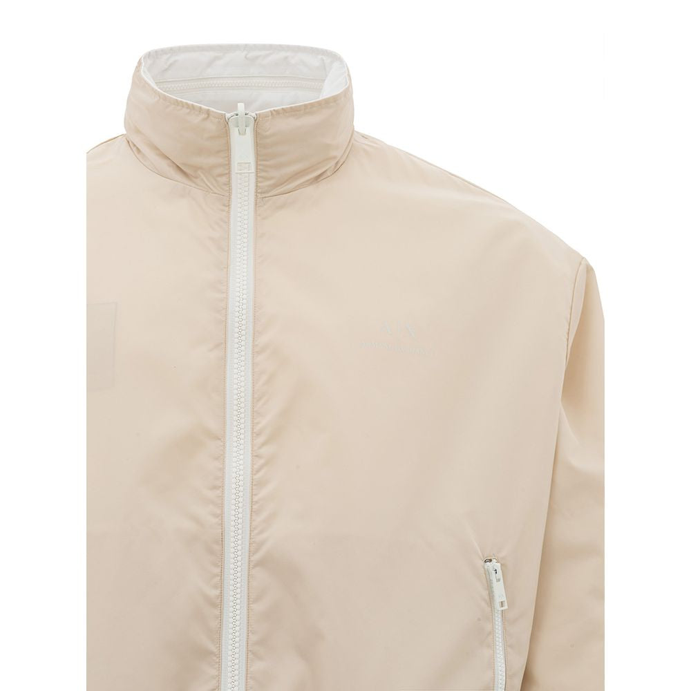 Beige polyamide jas voor de moderne man