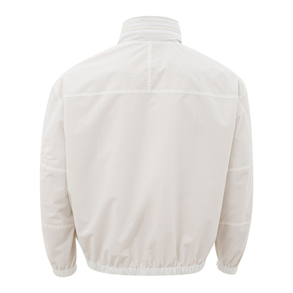 Beige polyamide jas voor de moderne man