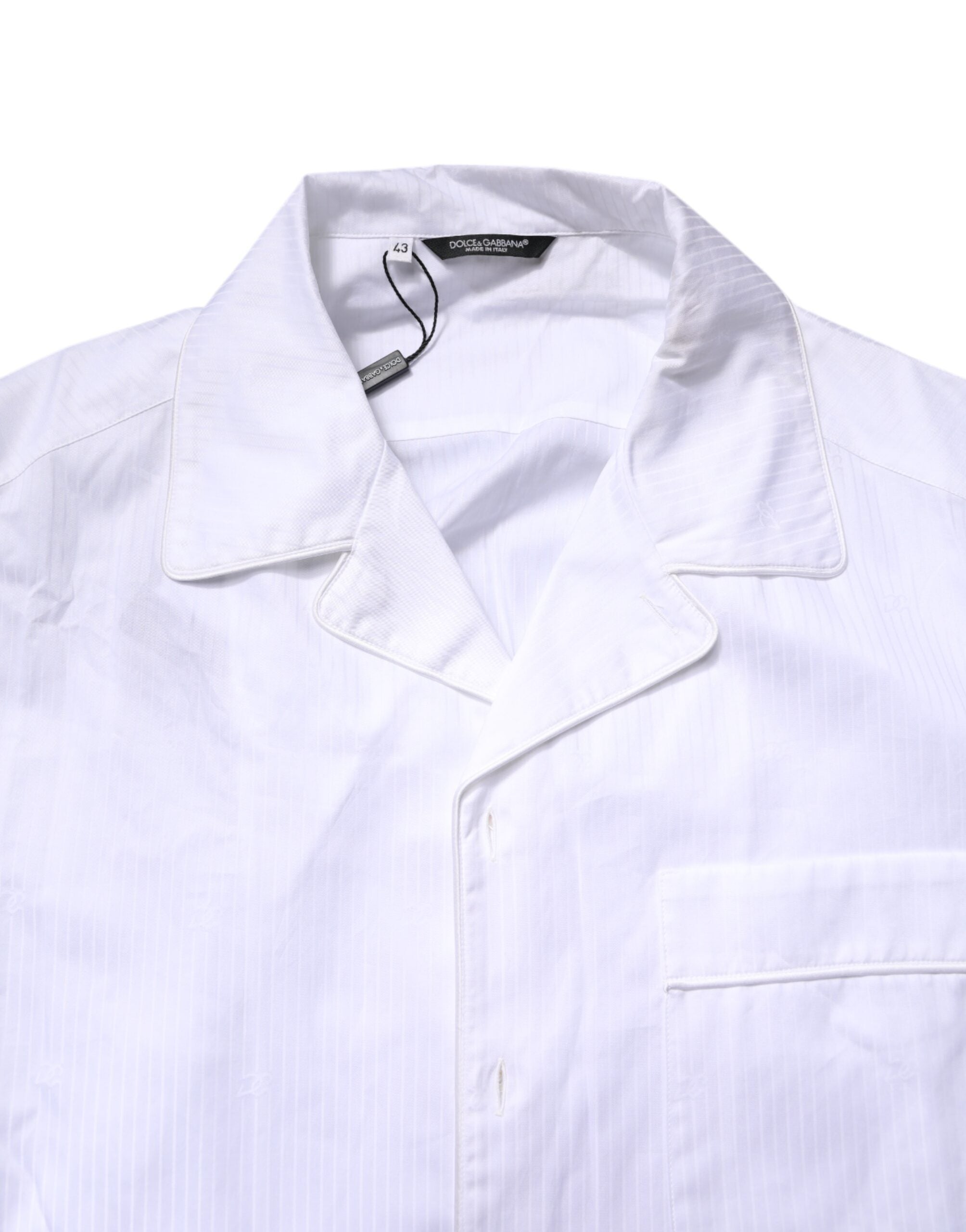 White Cotton Shirt Pants Pajama Set Sleepwear