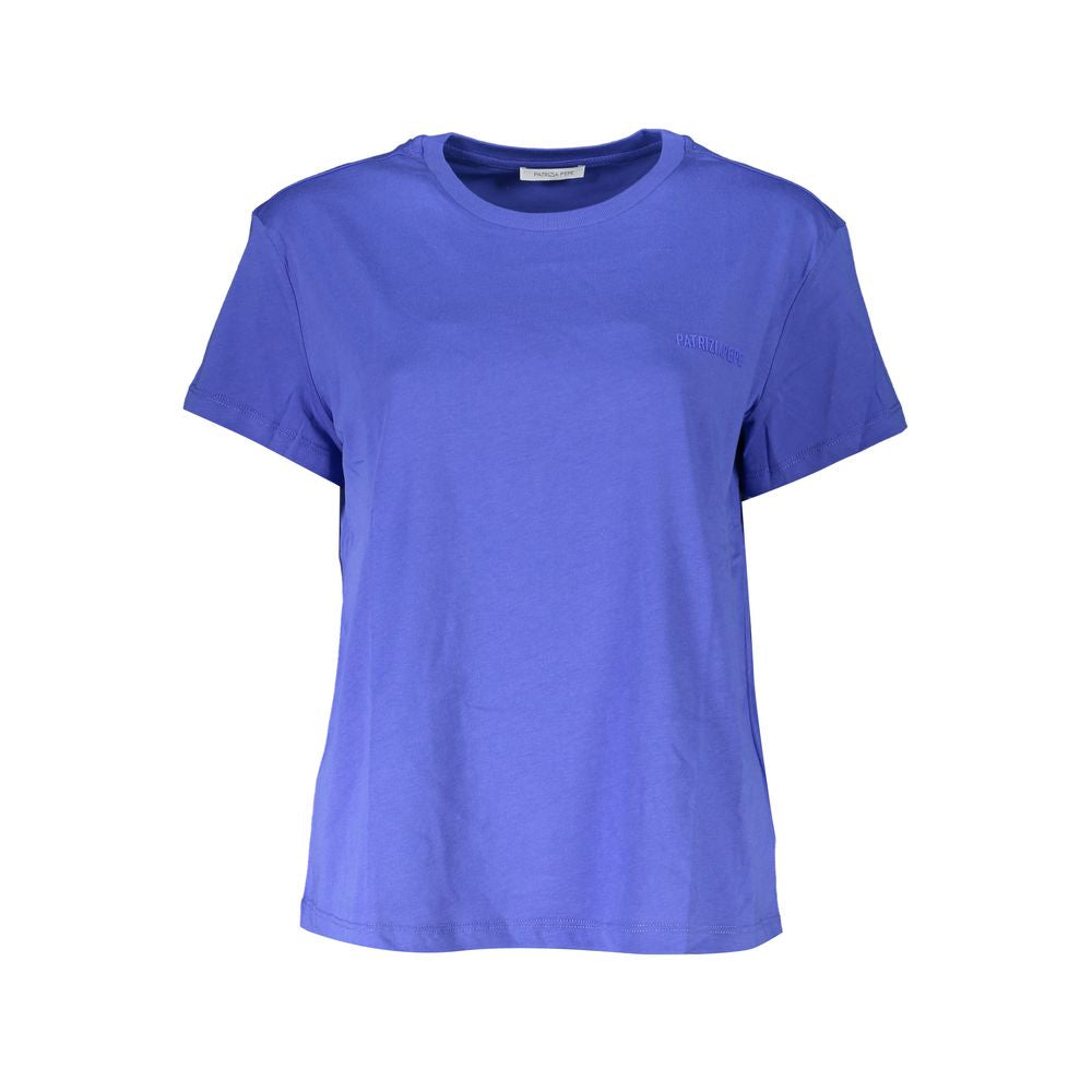 Blue Cotton Women T-Shirt
