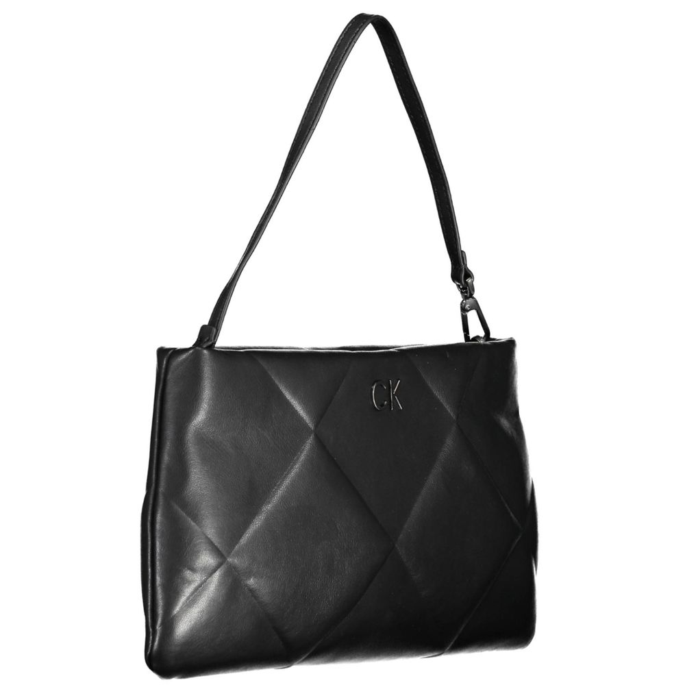 Zwarte polyester handtas