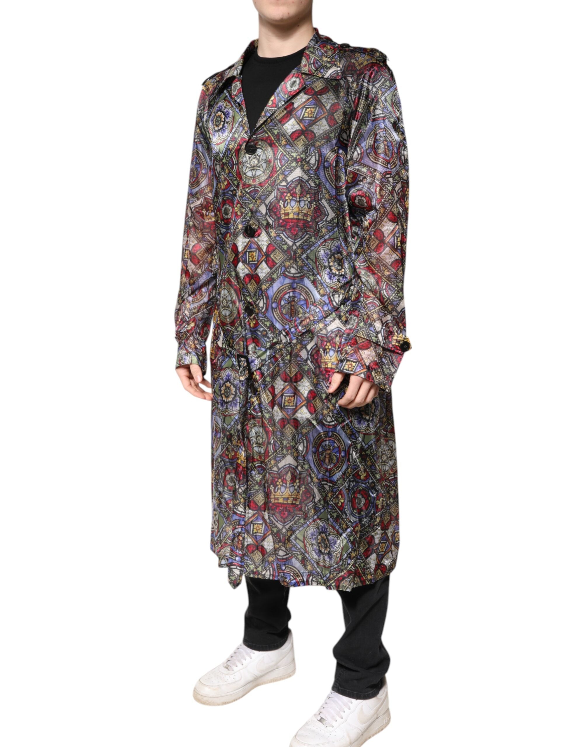 Multicolor Royal Bee Crown Trenchcoat Jas