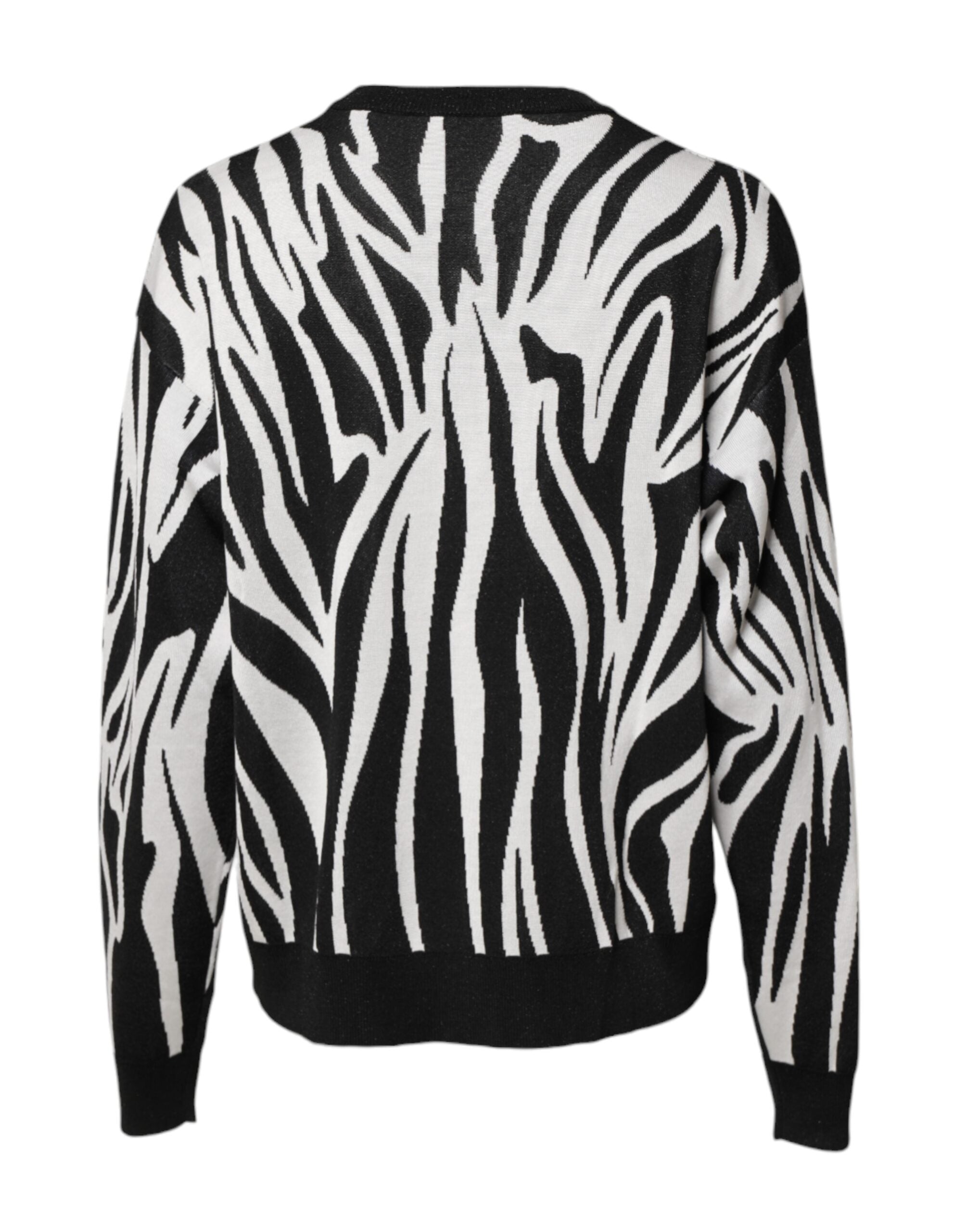 Zwart-witte print dames pullover trui