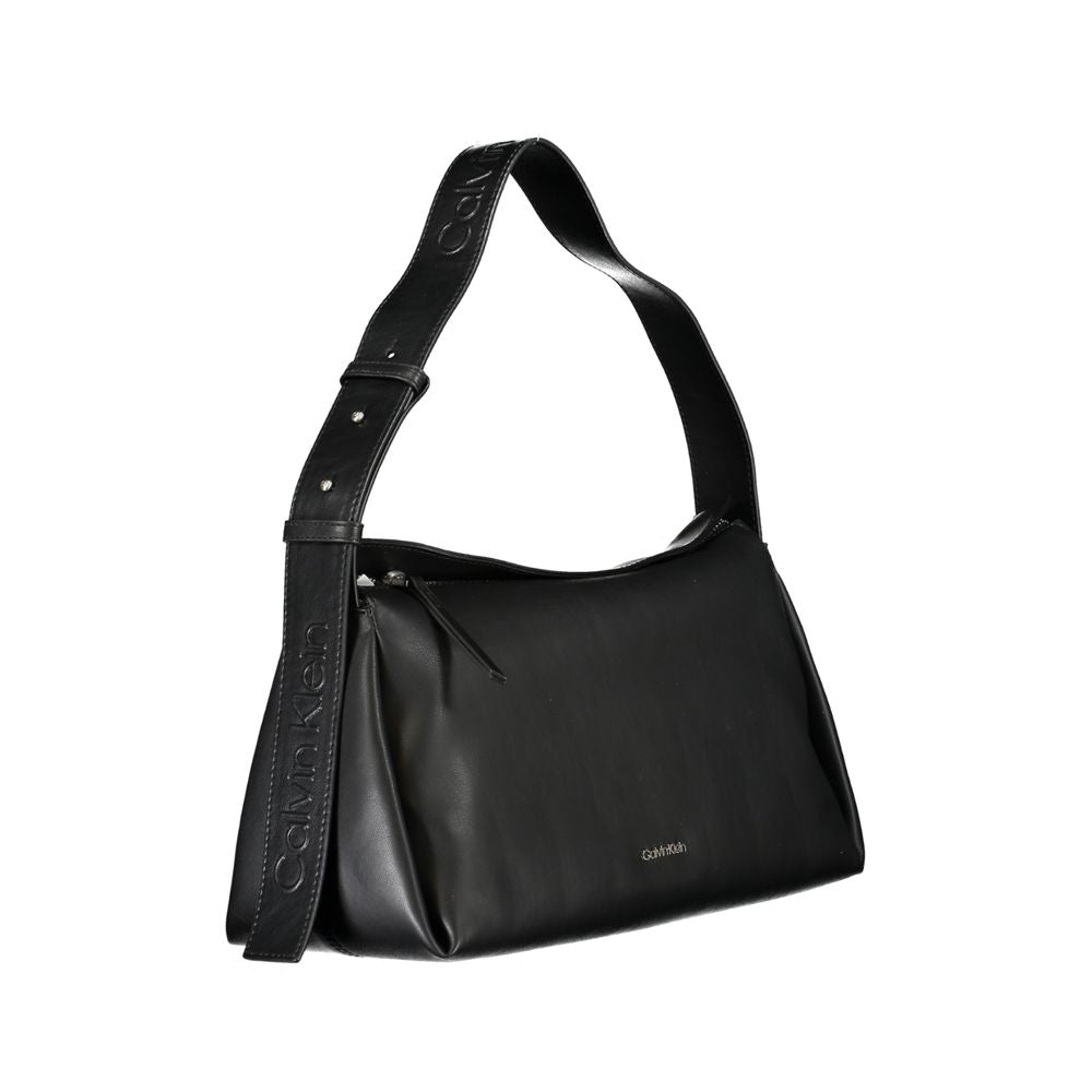 Zwarte polyester handtas