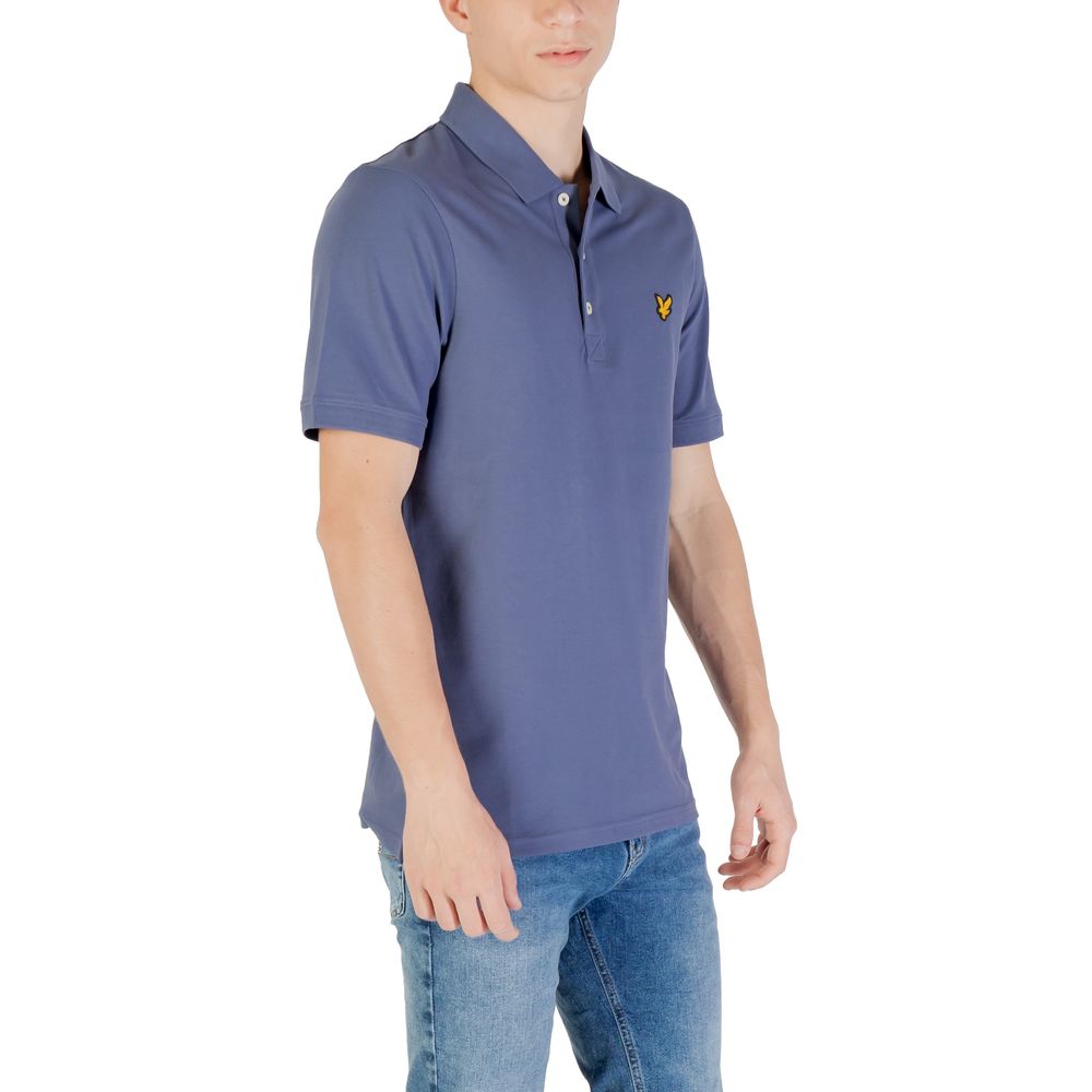 Blauw katoenen poloshirt