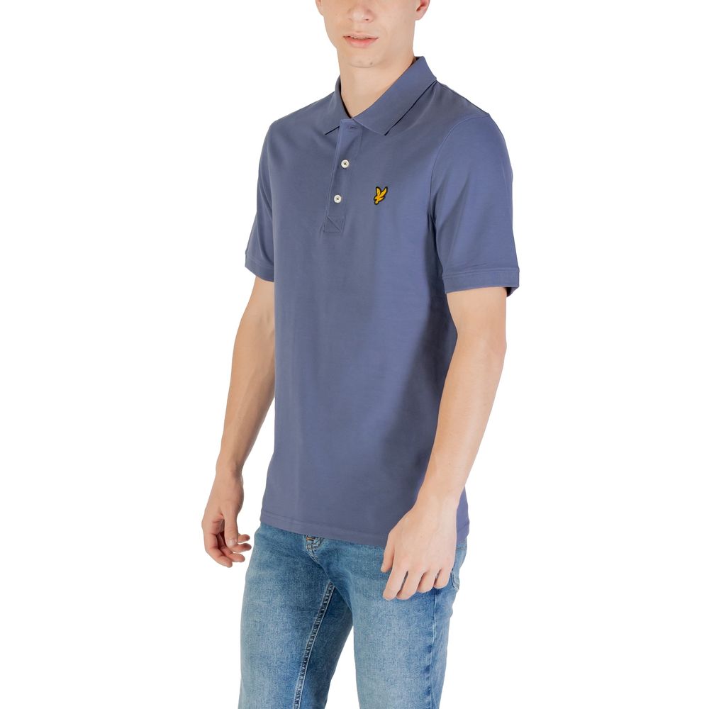 Blauw katoenen poloshirt
