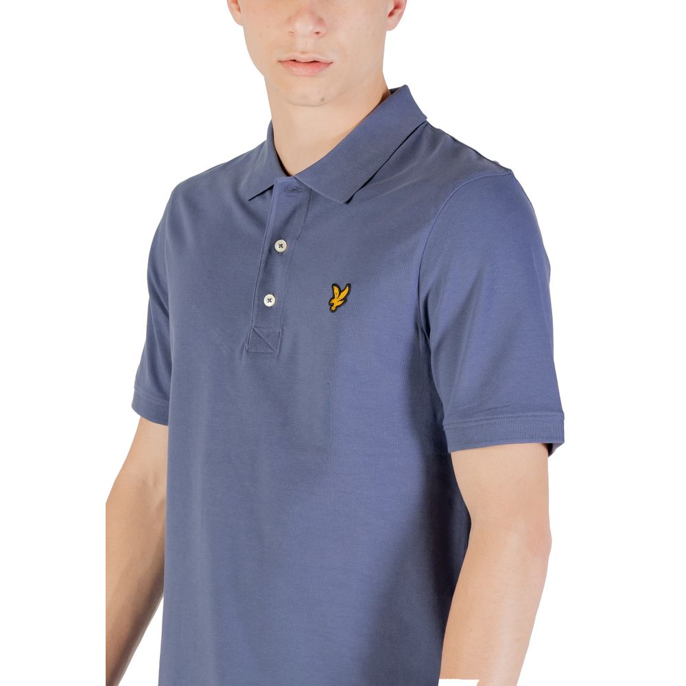 Blauw katoenen poloshirt