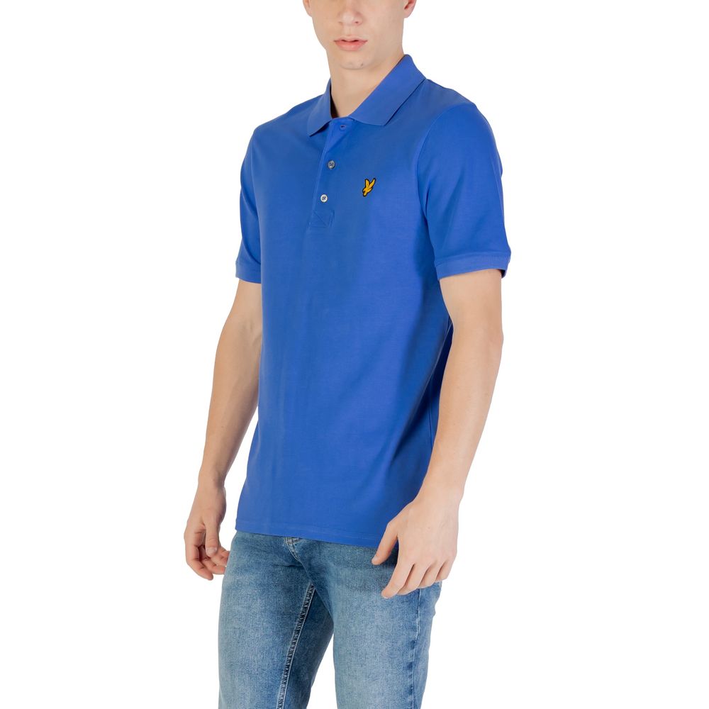 Blauw katoenen poloshirt
