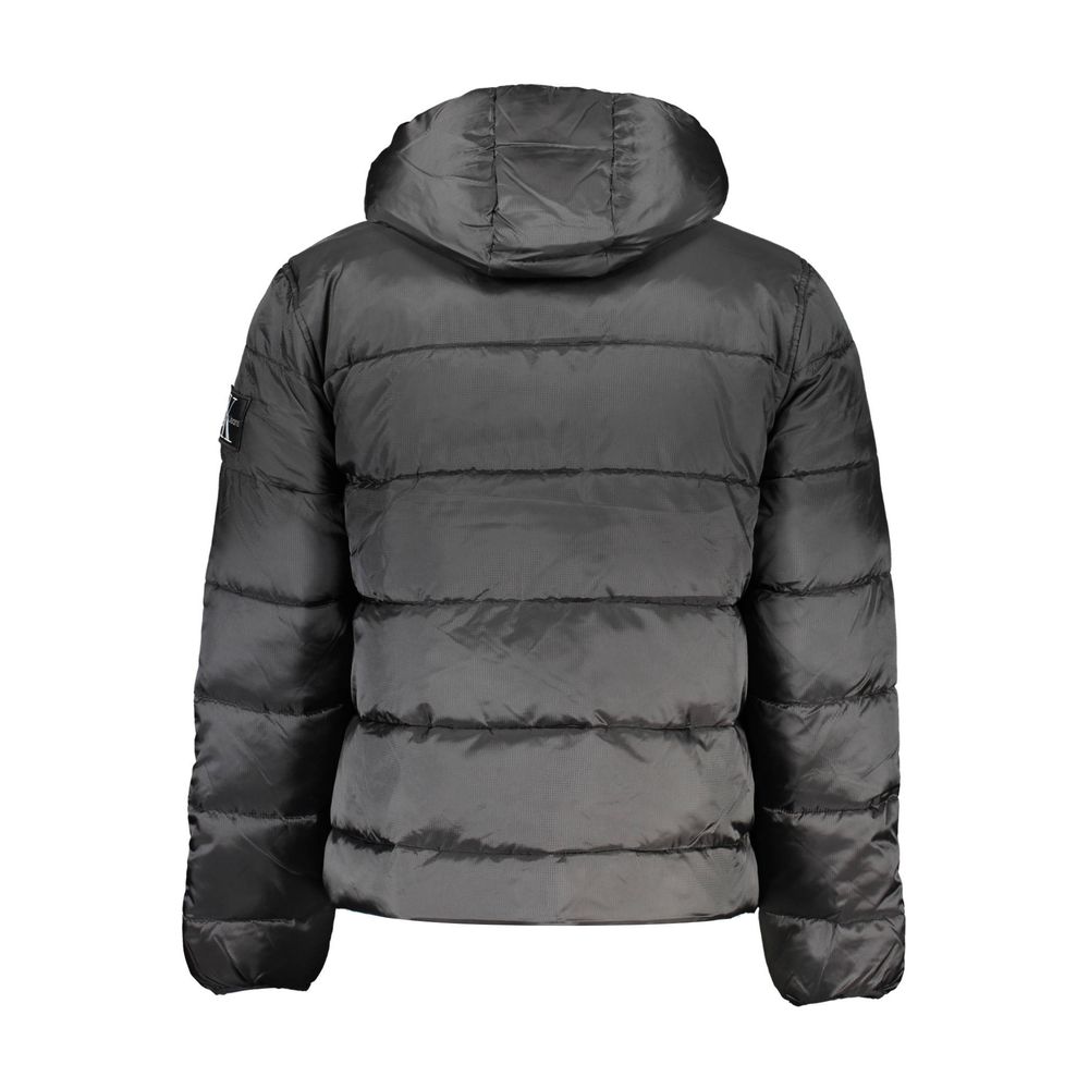 Zwarte polyester herenjas