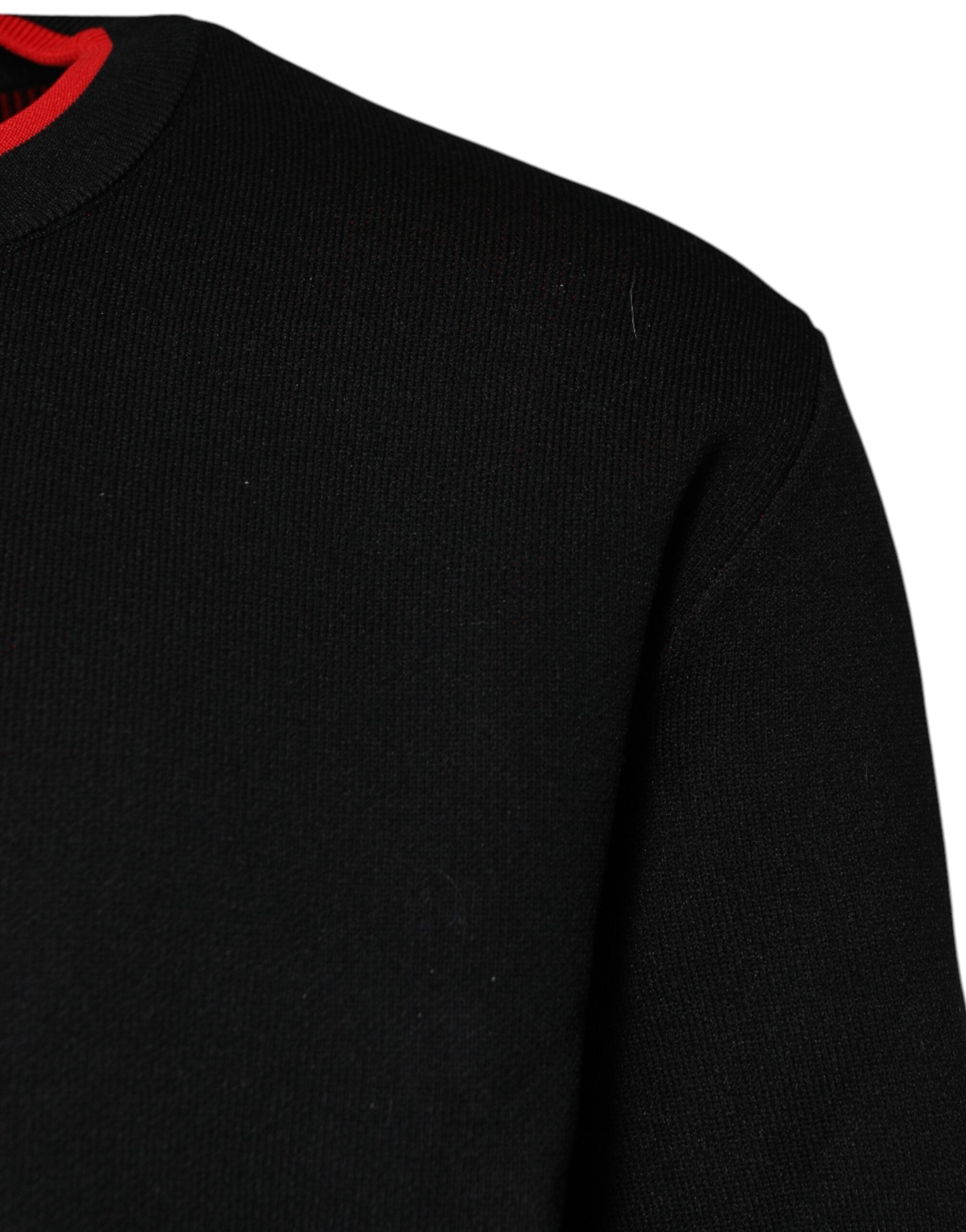 Zwarte nylon DGLogo gebreide herentrui