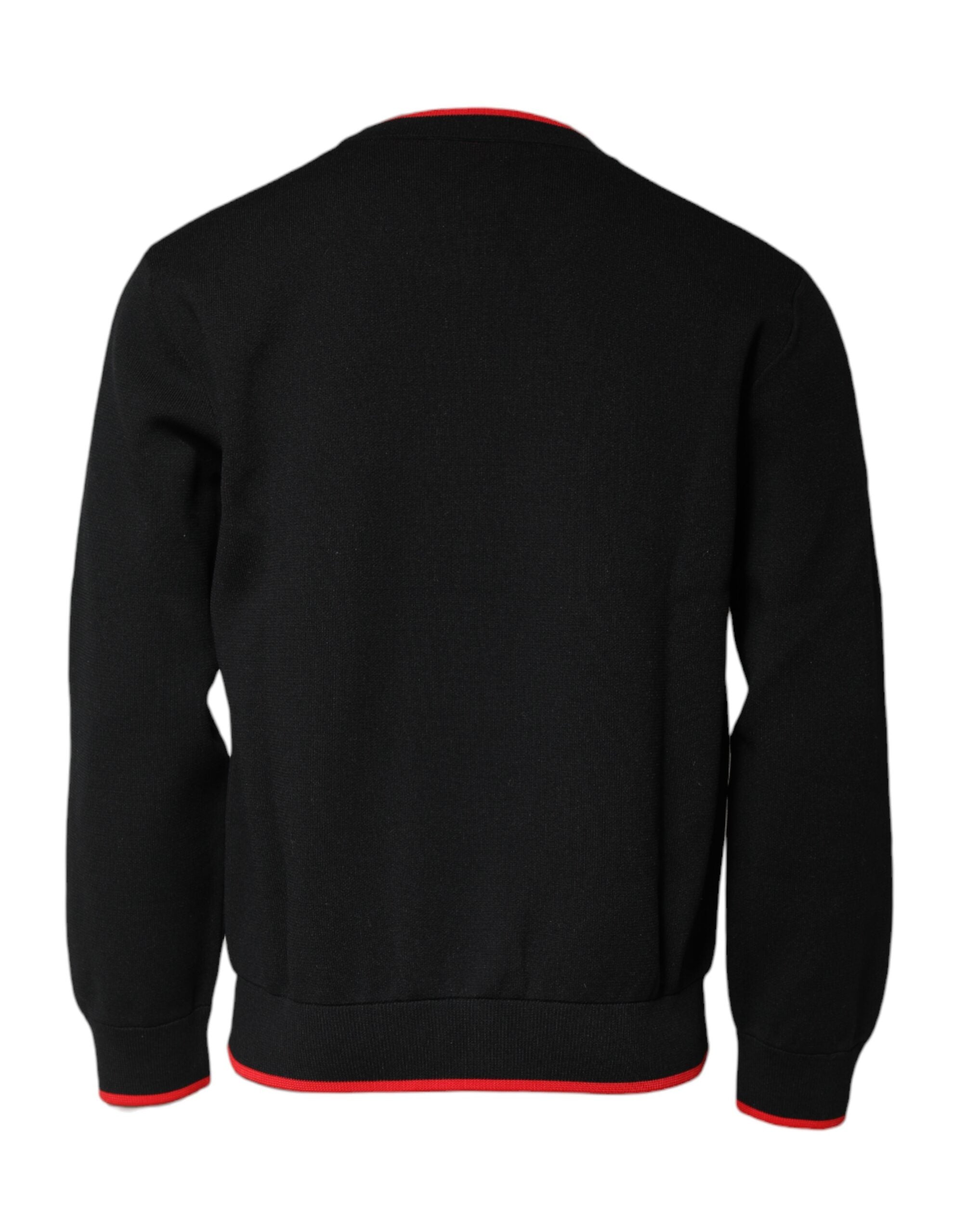 Zwarte nylon DGLogo gebreide herentrui