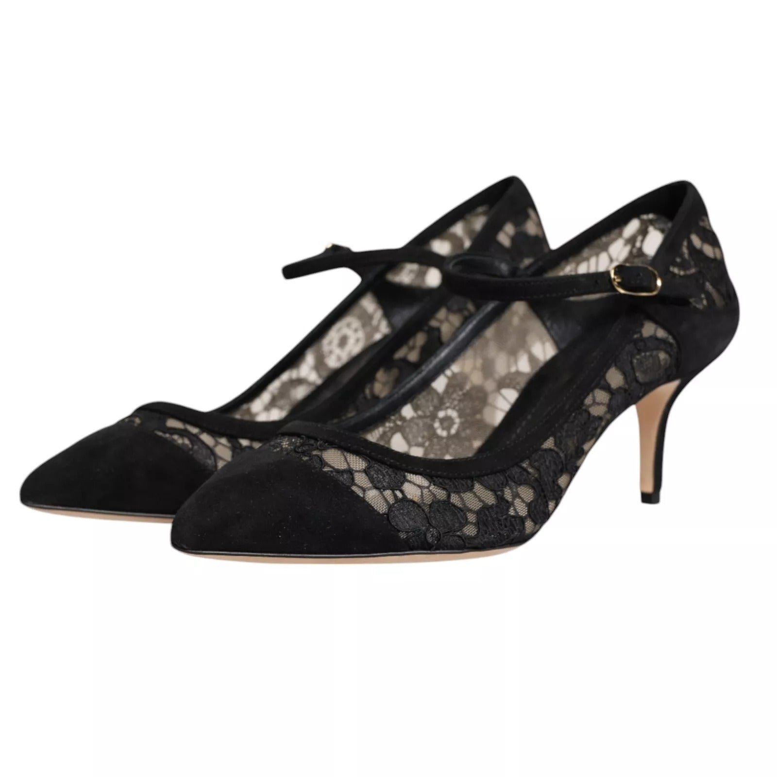 Zwarte Mary Jane Taormina veterpumps
