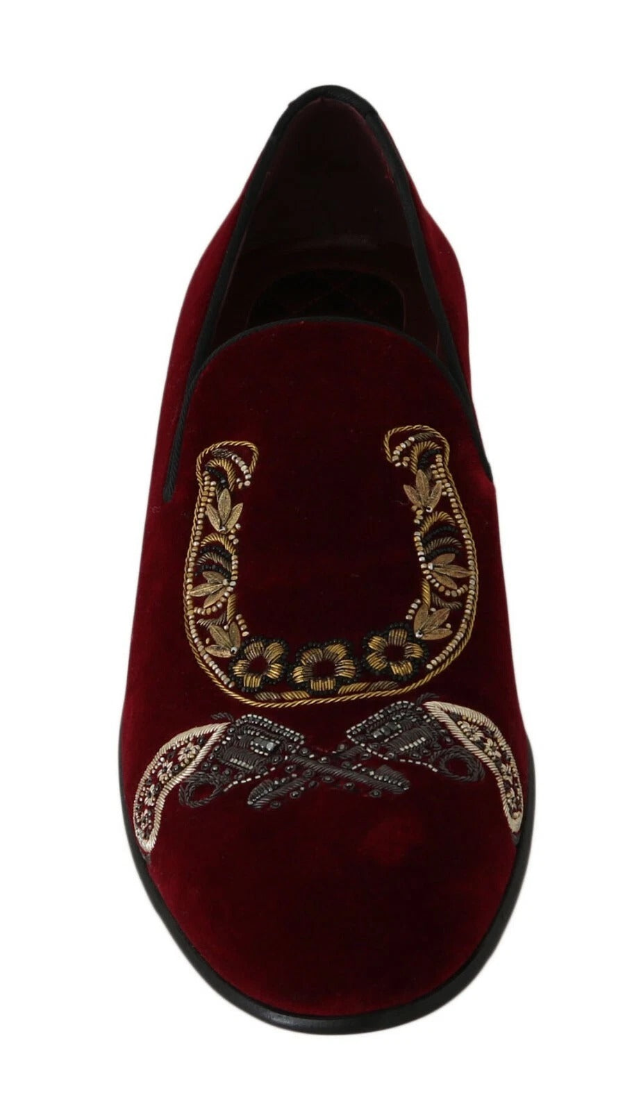 Bordeaux fluwelen loafers met pistoolhoefijzer