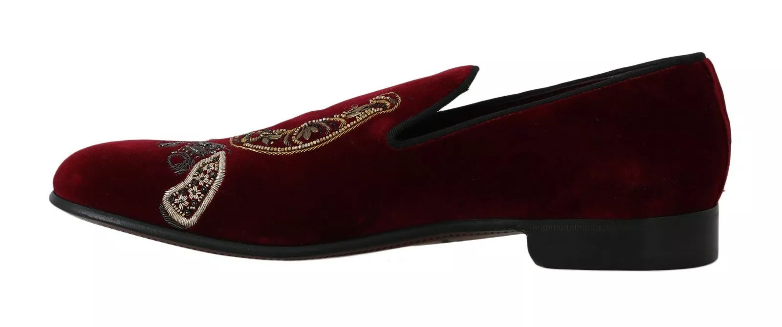 Bordeaux fluwelen loafers met pistoolhoefijzer