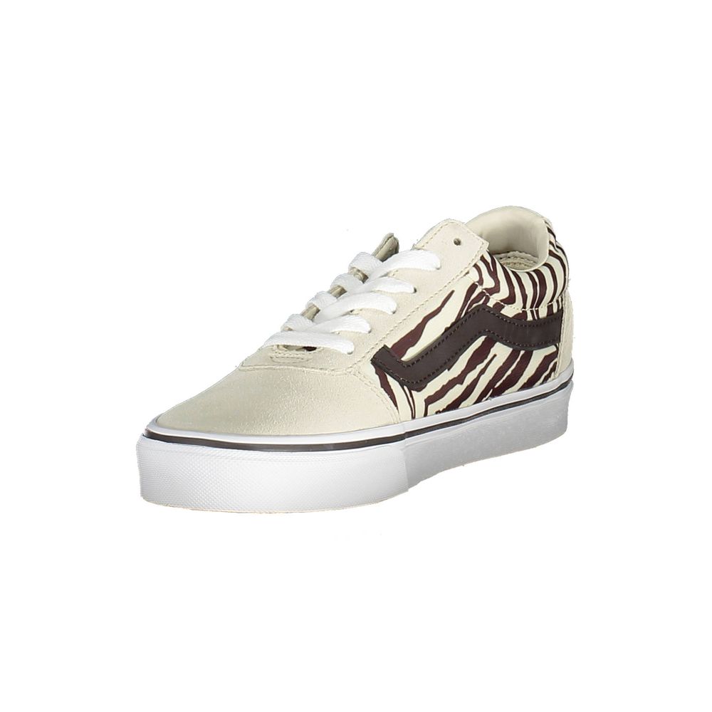 Beige leren damessneaker