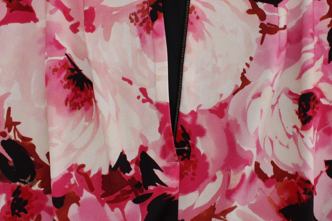 Roze bloemenprint lange maxi-jurk met kokerjurk