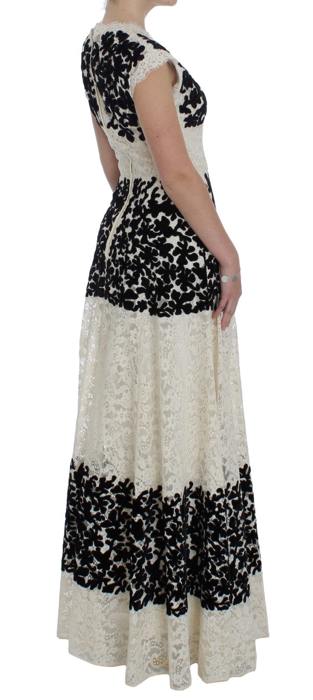 Bloemenkant Ricamo Lange Bal Maxi Jurk
