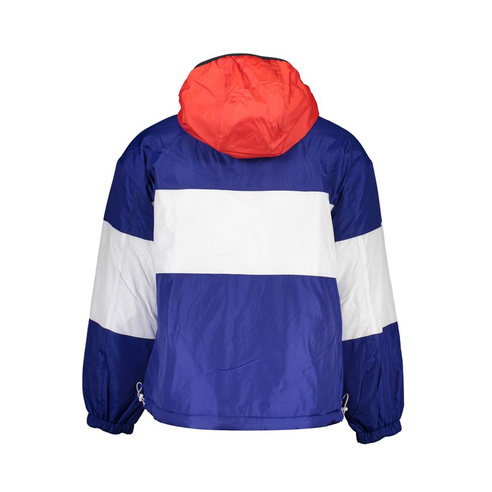 Blauwe polyester heren omkeerbare jas
