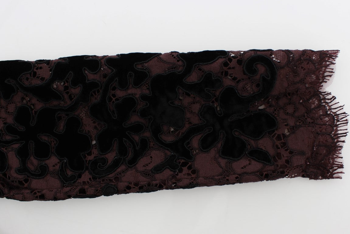 Maxi-jurk met paarse bloemenkant van Ricamo