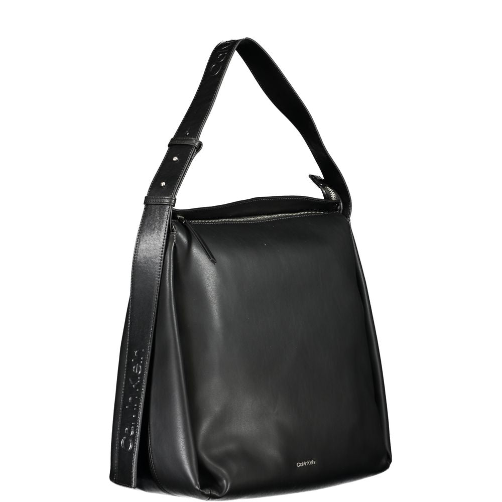 Zwarte polyester handtas