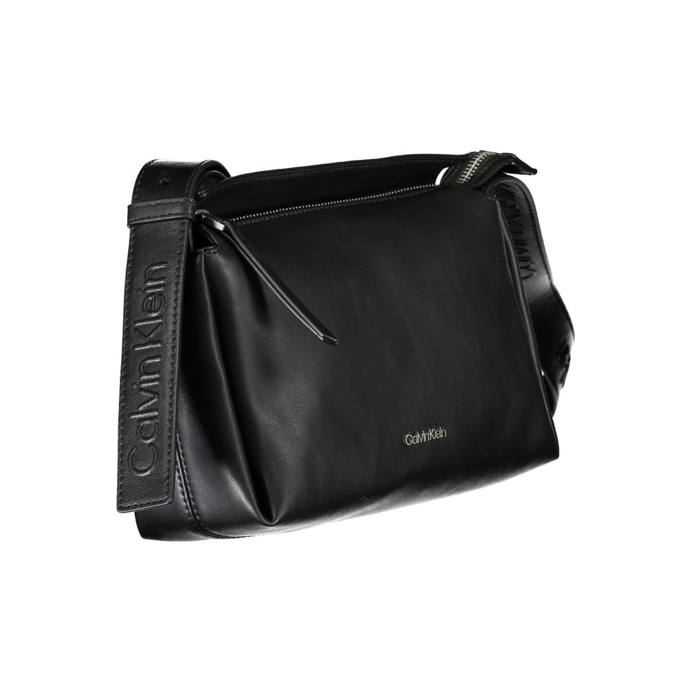 Zwarte polyester handtas