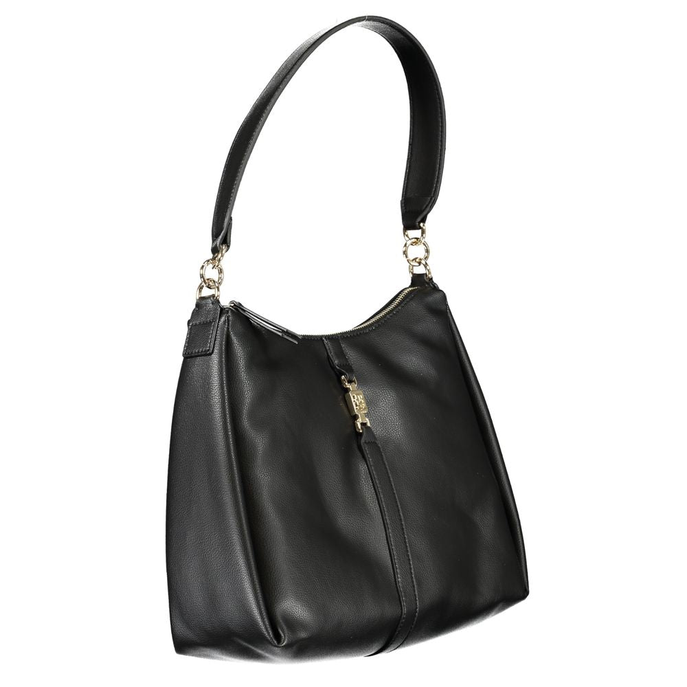 Zwarte polyester handtas