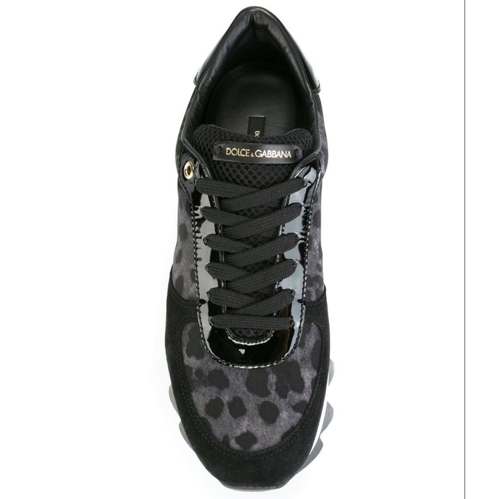 Zwarte kalfsleren sneaker